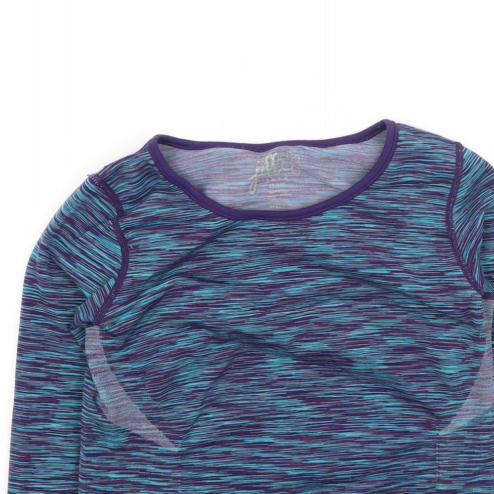 Preworn Girls Green  Polyester Basic Casual Size S Round Neck