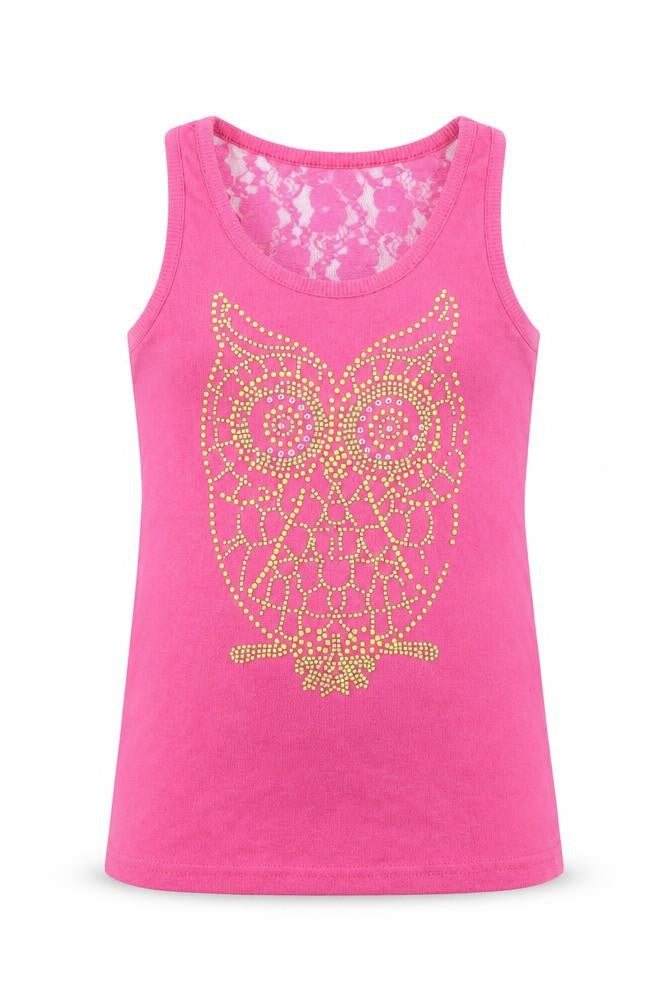 B&Q Girls Pink  Cotton Basic Tank Size 12 Years Round Neck