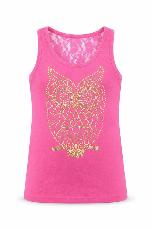 B&Q Girls Pink  Cotton Basic Tank Size 12 Years Round Neck