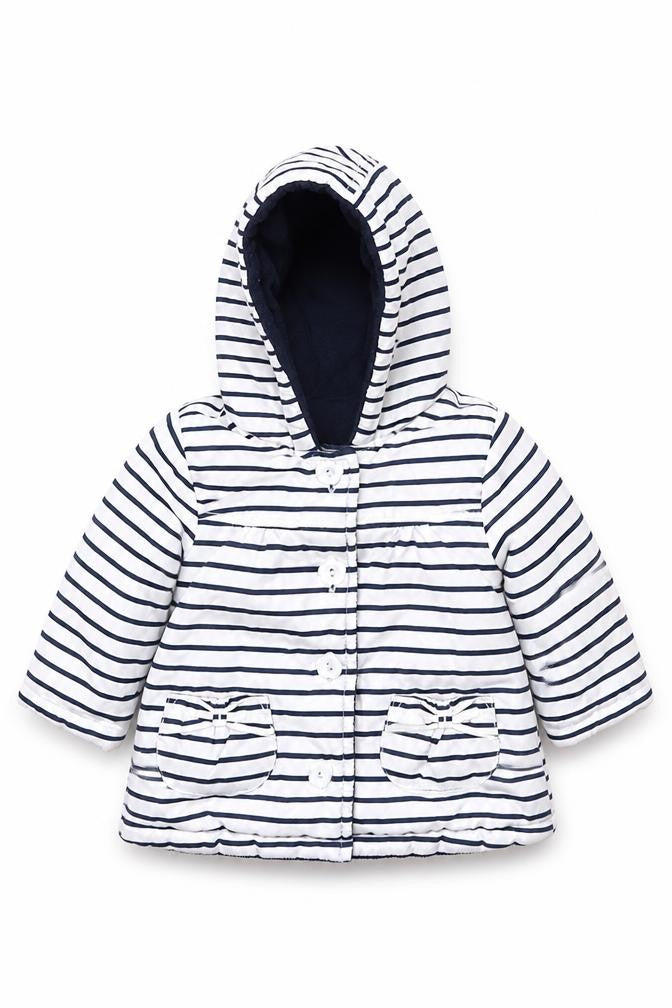 George  Baby Ivory Striped  Basic Coat Coatigan Size 6-9 Months