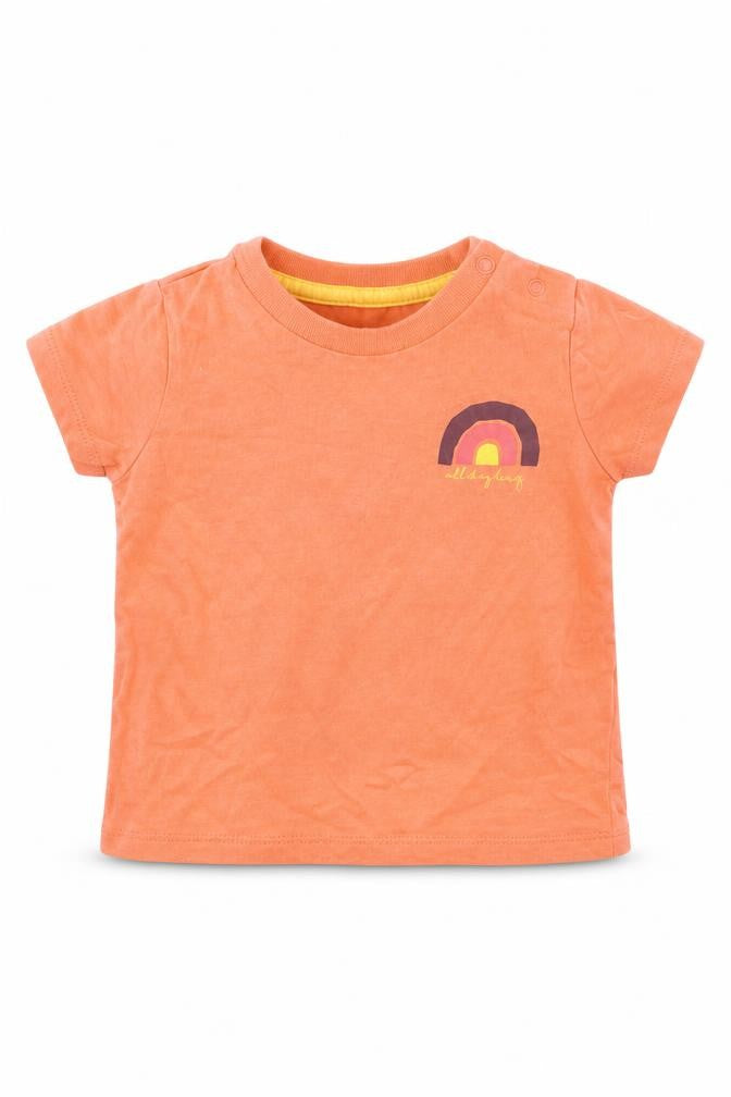 F&F Boys Orange  Cotton Basic Casual Size 3-6 Months Round Neck