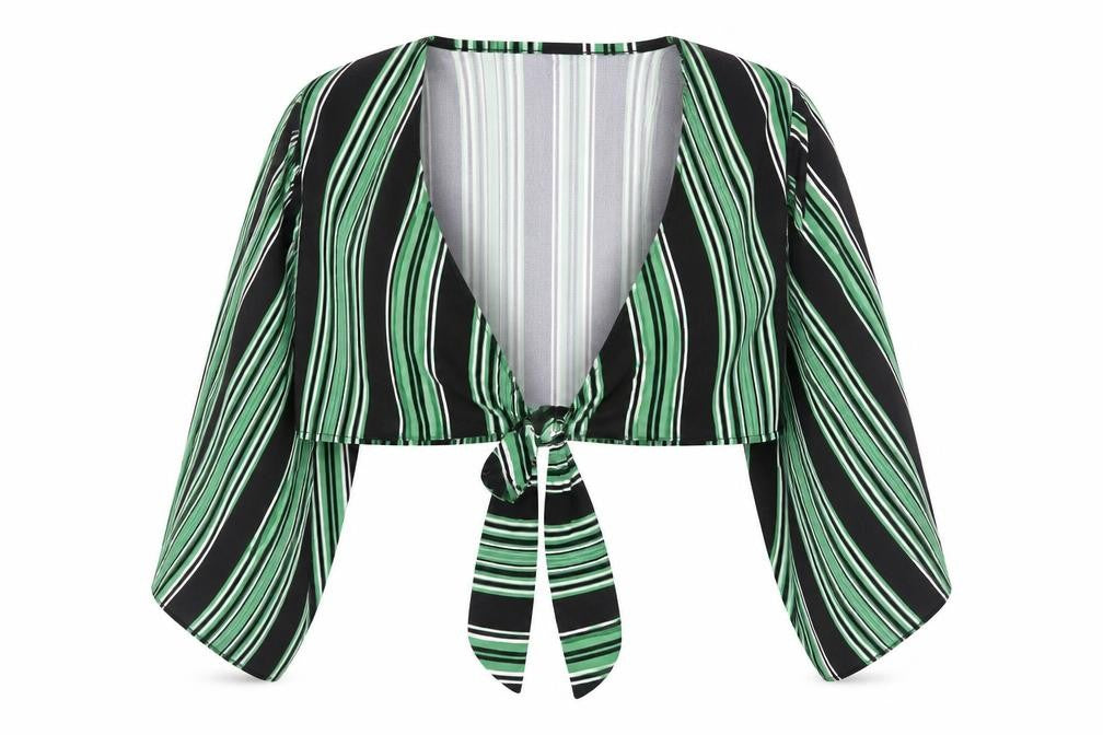 New Look Womens Multicoloured Striped Polyester Camisole Blouse Size 14 V-Neck