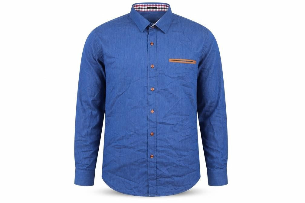 Coofandy Mens Blue  Cotton  Button-Up Size M Collared