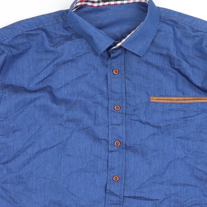Coofandy Mens Blue  Cotton  Button-Up Size M Collared