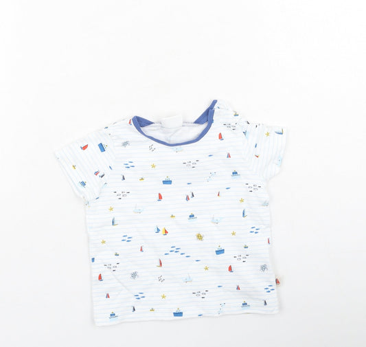 NEXT Baby Multicoloured Striped Cotton Basic Casual Size 3-6 Months Round Neck