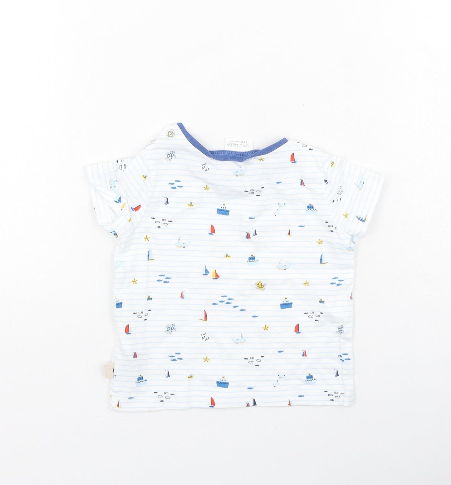 NEXT Baby Multicoloured Striped Cotton Basic Casual Size 3-6 Months Round Neck