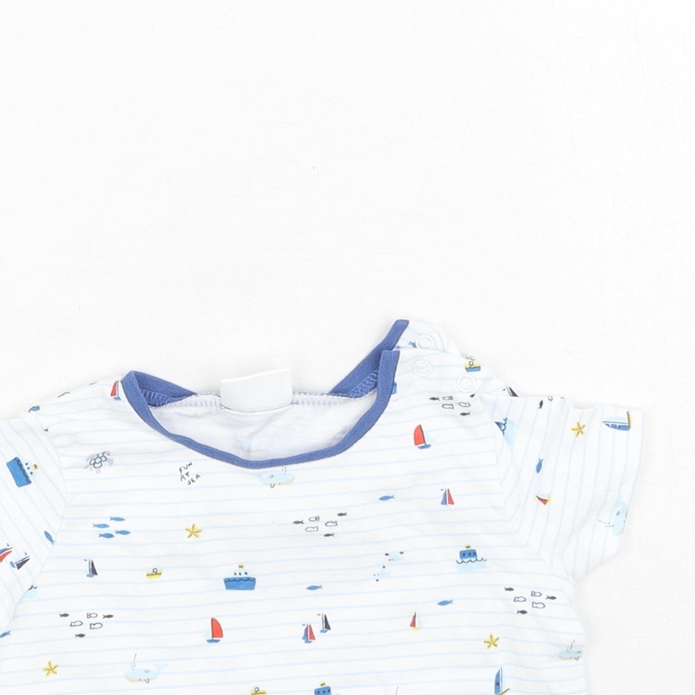 NEXT Baby Multicoloured Striped Cotton Basic Casual Size 3-6 Months Round Neck