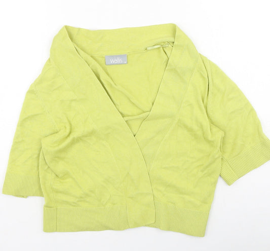 Wallis Womens Green Round Neck  Viscose Cardigan Jumper Size M
