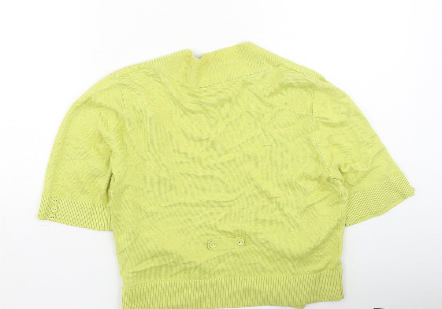 Wallis Womens Green Round Neck  Viscose Cardigan Jumper Size M