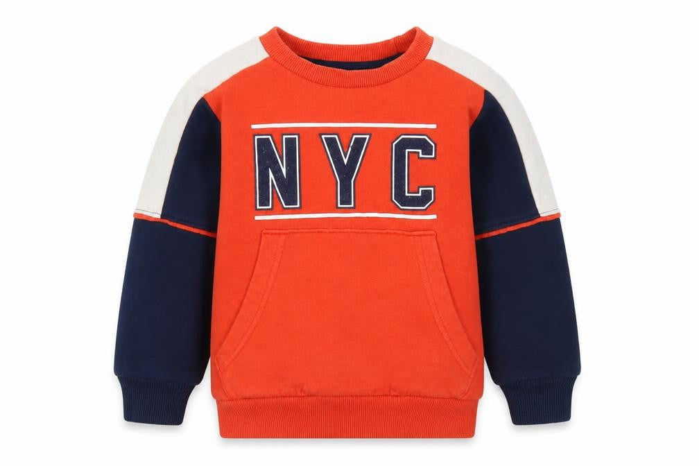 F&F Boys Orange  Cotton Pullover Sweatshirt Size 2-3 Years   - NYC
