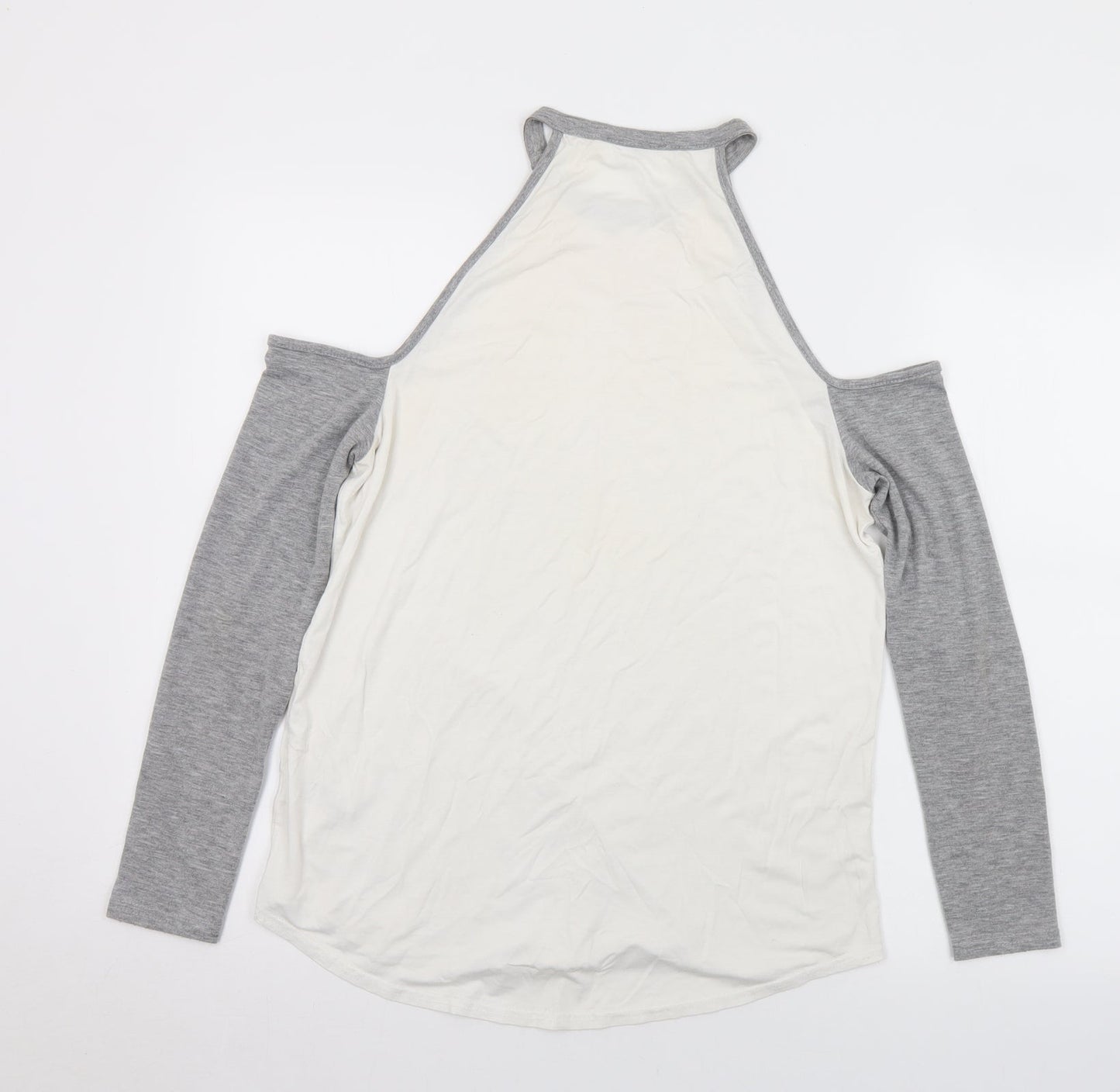 Missguided Womens White  Viscose Basic T-Shirt Size 10 Halter