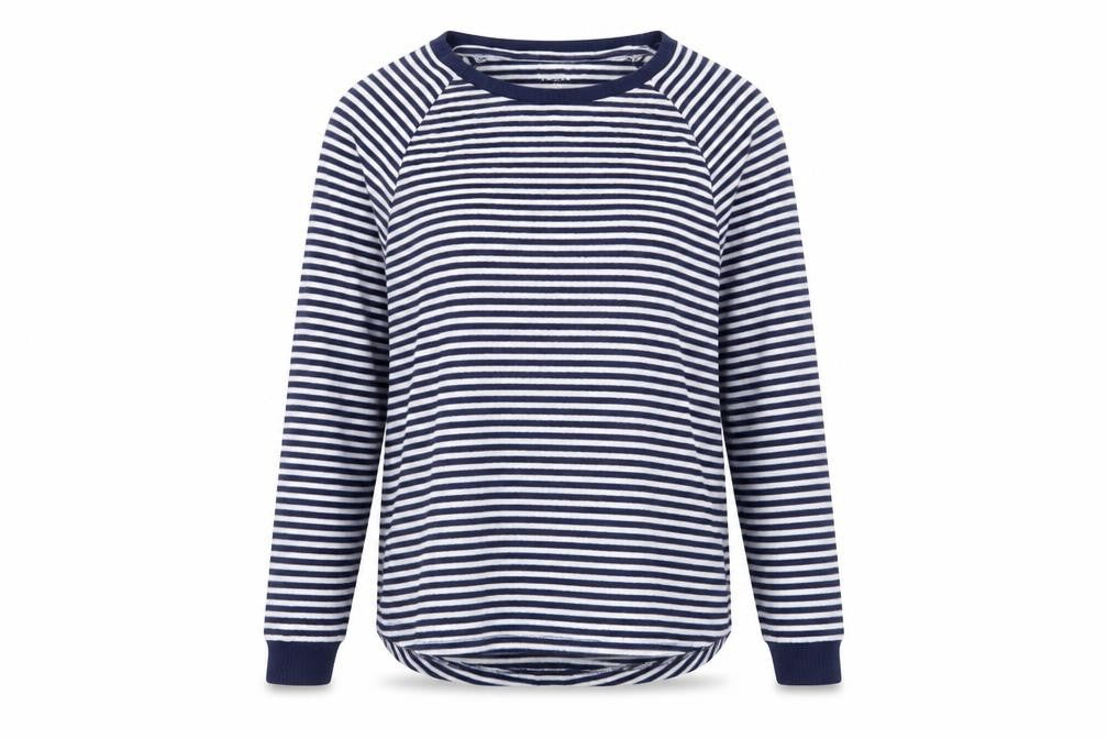 Primark Womens Blue Round Neck Striped Polyester Pullover Jumper Size 10   - 10/12