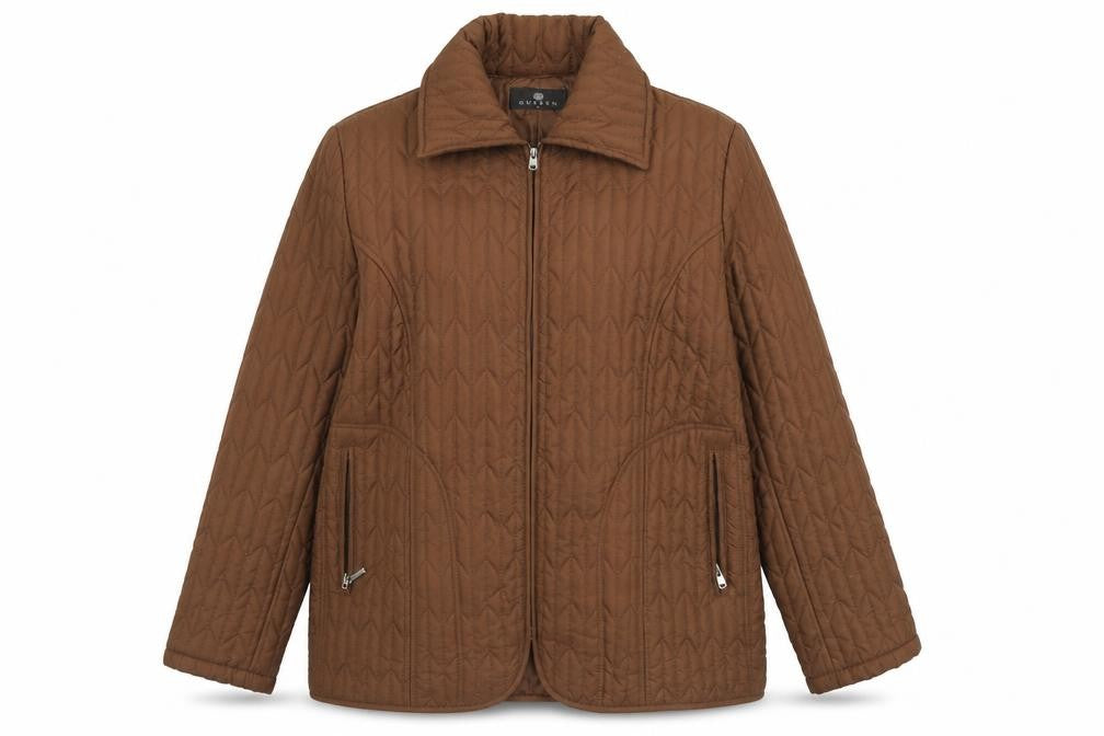 Guisen Womens Brown   Quilted Coat Size M  Zip