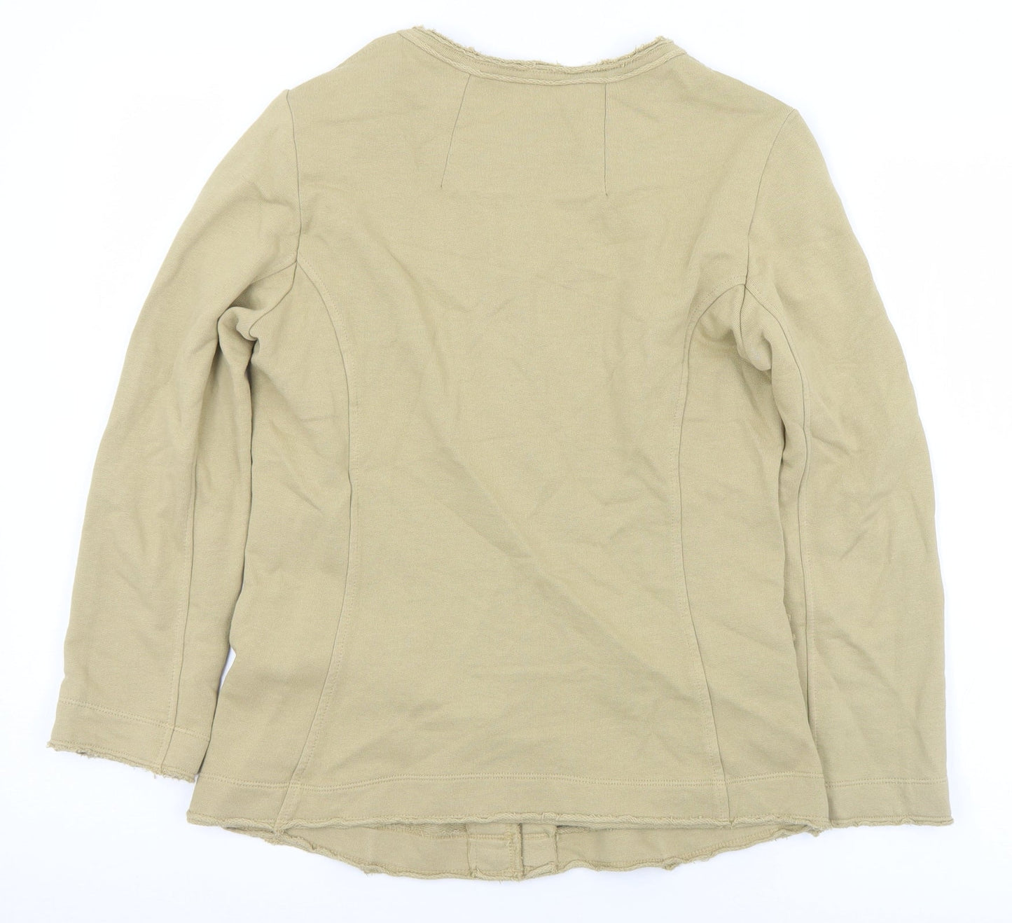 Stile Benetton Womens Brown Round Neck  Cotton Cardigan Jumper Size S