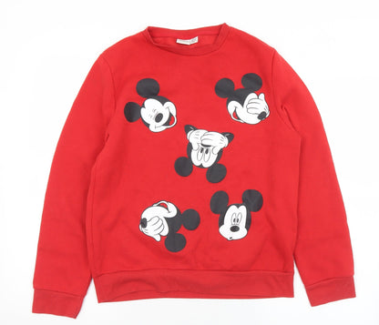 Preloved Primark Womens Red  Polyester Pullover Sweatshirt Size 6   - 6-8 - Front