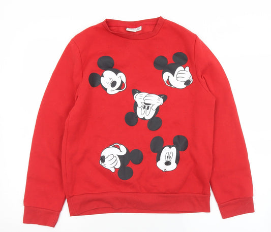 Primark Womens Red  Polyester Pullover Sweatshirt Size 6   - 6-8