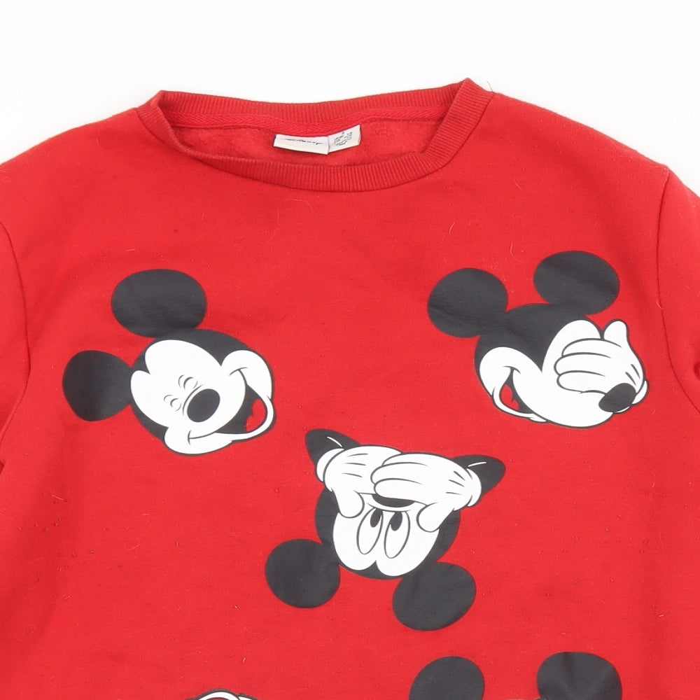 Primark Womens Red  Polyester Pullover Sweatshirt Size 6   - 6-8