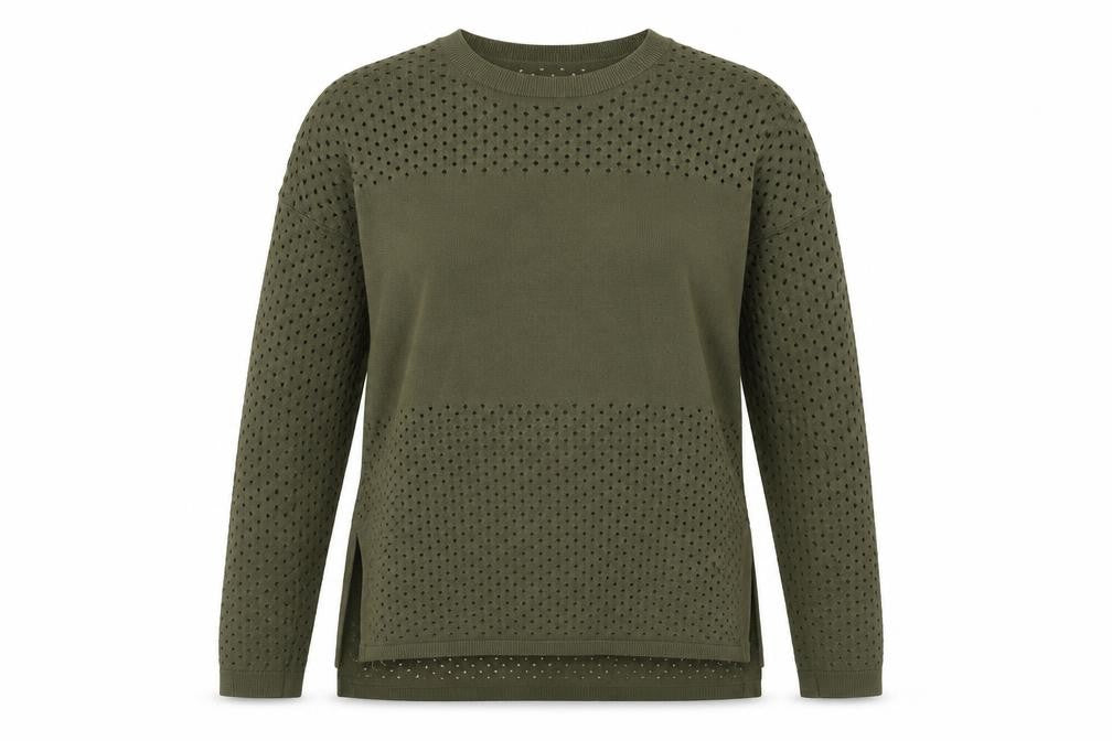 Topshop Womens Green Crew Neck  Viscose Pullover Jumper Size 8