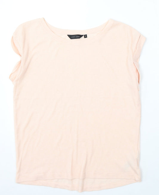 New Look Womens Pink Round Neck  Polyester Pullover Jumper Size 8
