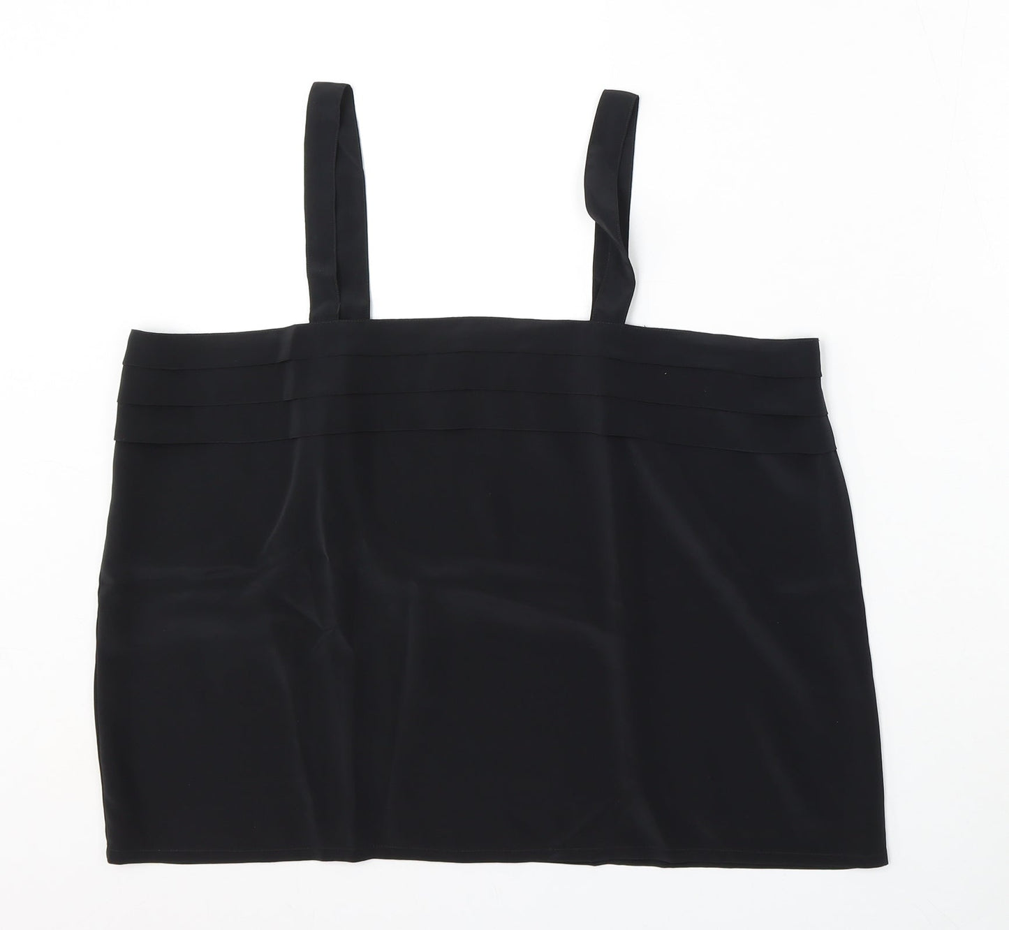 Today's essential Womens Black  Polyester Basic Tank Size 18 Square Neck