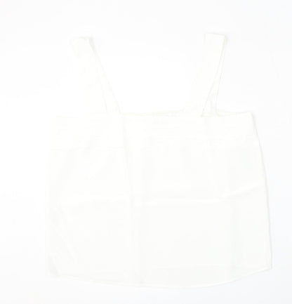 Classics Woman Womens White  Polyester Basic Tank Size 18 Square Neck
