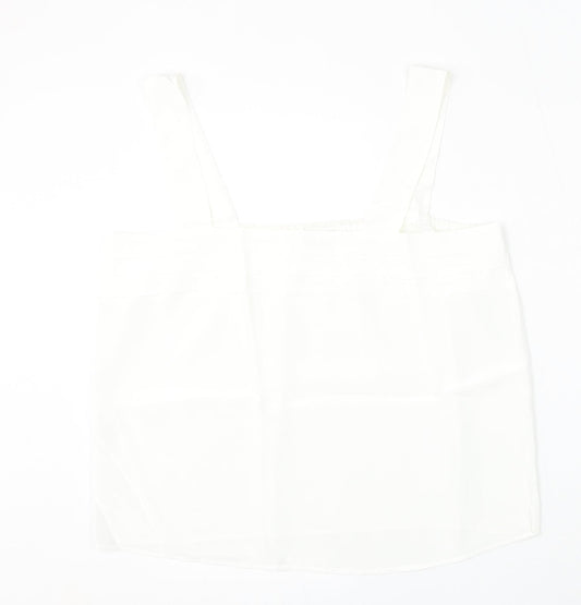 Classic Woman Womens White  Polyester Basic Tank Size 18 Square Neck
