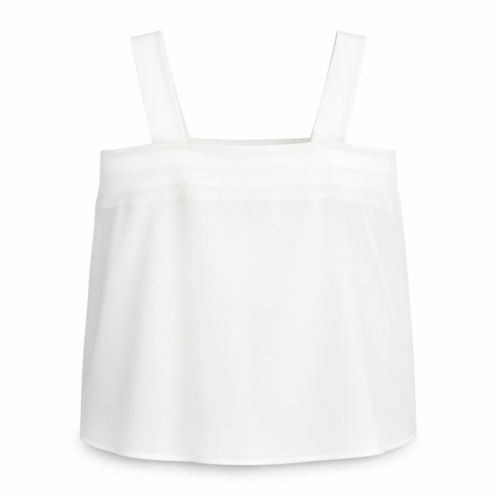 Classics Woman Womens White  Polyester Basic Tank Size 18 Square Neck