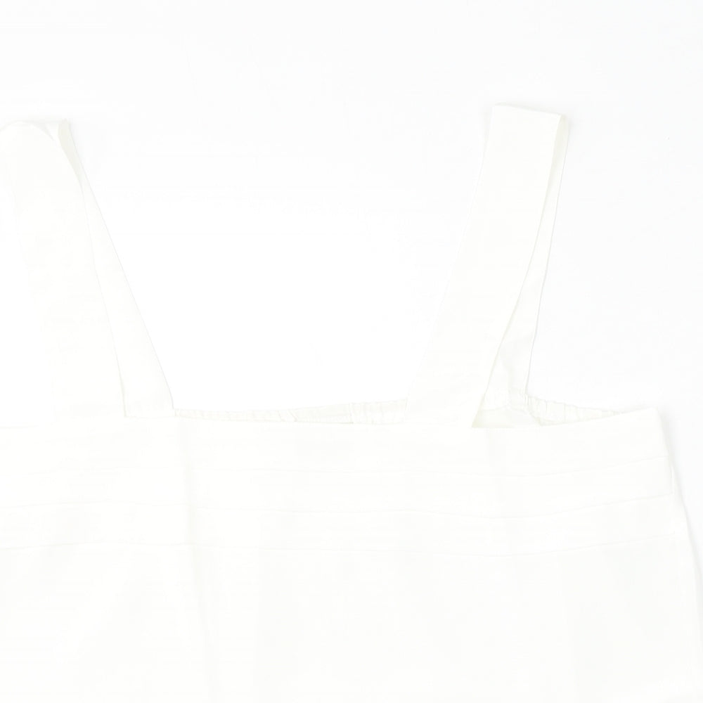Classic Woman Womens White  Polyester Basic Tank Size 18 Square Neck