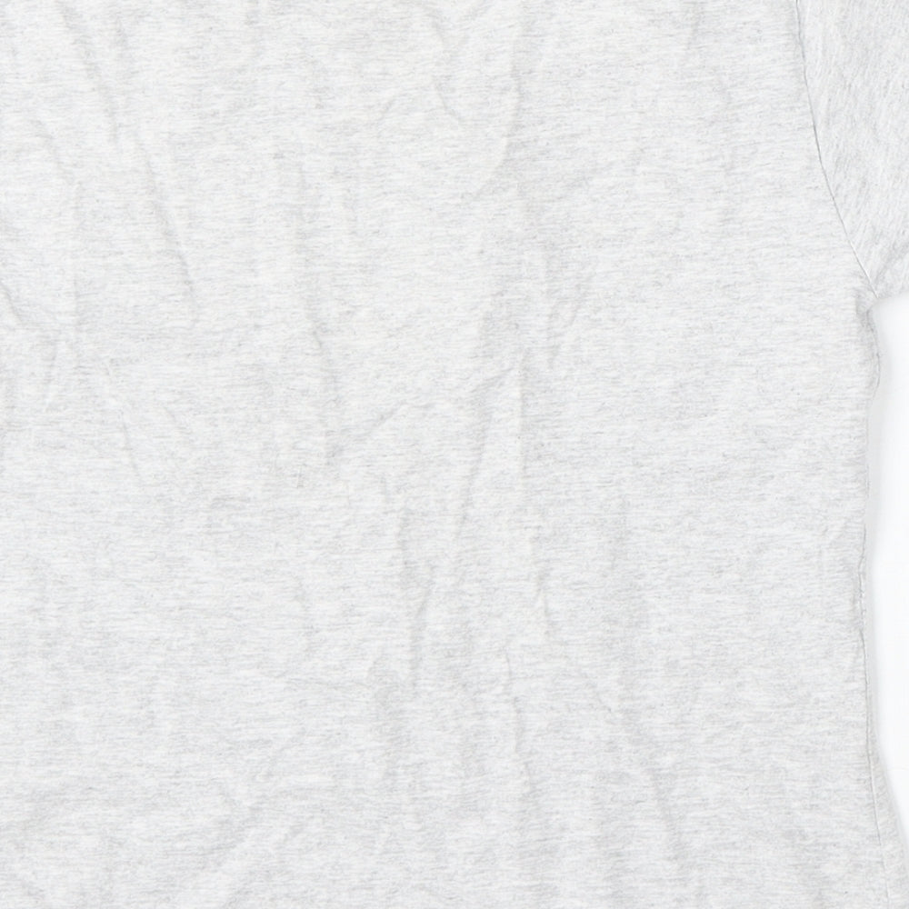 George Girls Grey  Cotton Basic T-Shirt Size 9-10 Years Round Neck