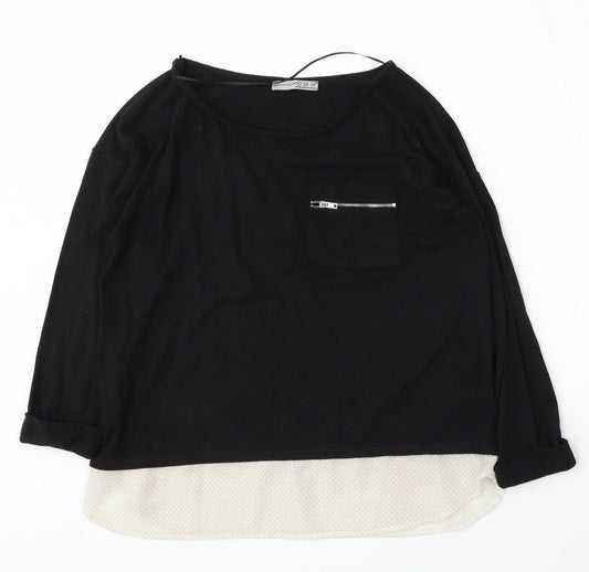 Atmosphere Womens Black Round Neck  Polyester Pullover Jumper Size 14