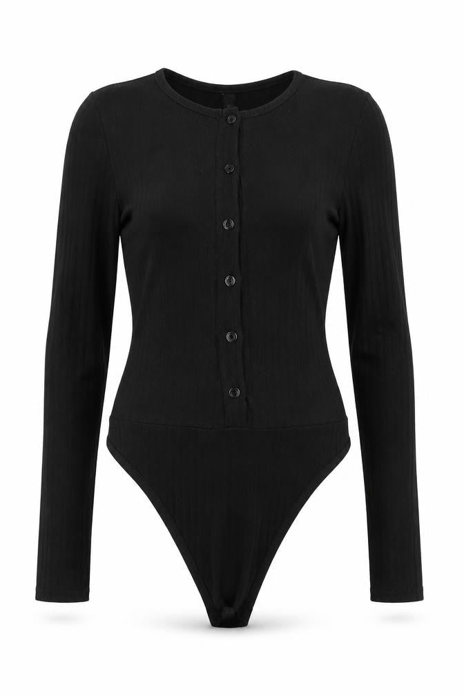Miss Pap Womens Black  Polyester Bodysuit One-Piece Size 6