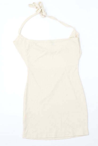 SHEIN Womens Beige  Polyester Bodycon  Size S  Square Neck