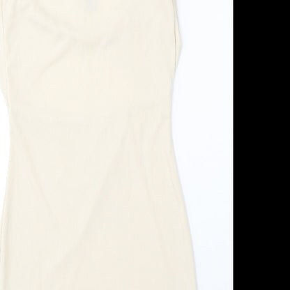 SHEIN Womens Beige  Polyester Bodycon  Size S  Square Neck