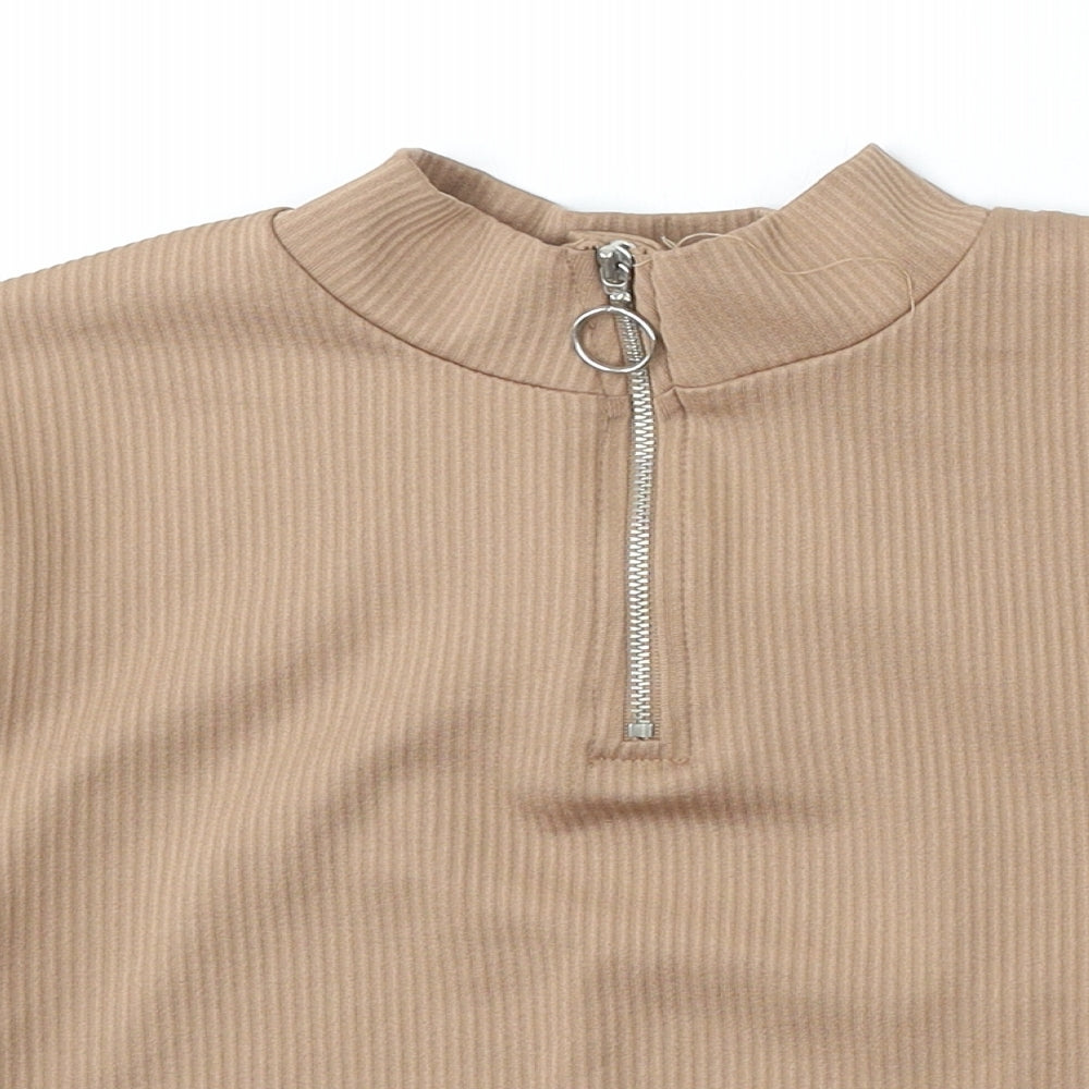 Primark Womens Brown Collared  Polyester Pullover Jumper Size S