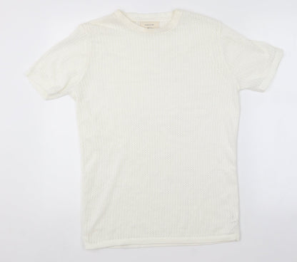 River Island Womens White Round Neck  Acrylic Pullover Jumper Size S
