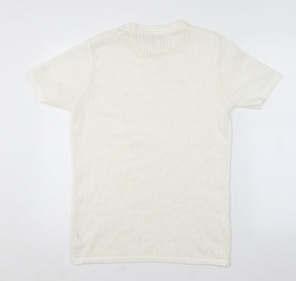 River Island Womens White Round Neck  Acrylic Pullover Jumper Size S