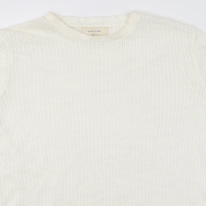 River Island Womens White Round Neck  Acrylic Pullover Jumper Size S