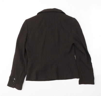 MINUET Womens Brown Polka Dot Wool Jacket Suit Jacket Size 10