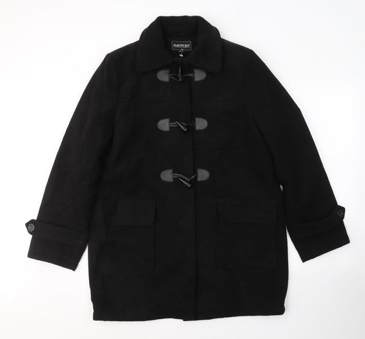 Almond Bay Womens Black   Trench Coat Coat Size 14  Button