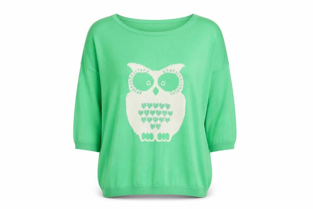 NEXT Womens Green Round Neck  Cotton Pullover Jumper Size 10   - Owl