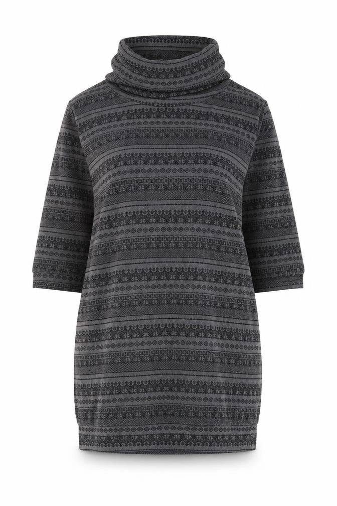 River Island Womens Grey Geometric Polyester Jumper Dress  Size 14  Roll Neck Pullover