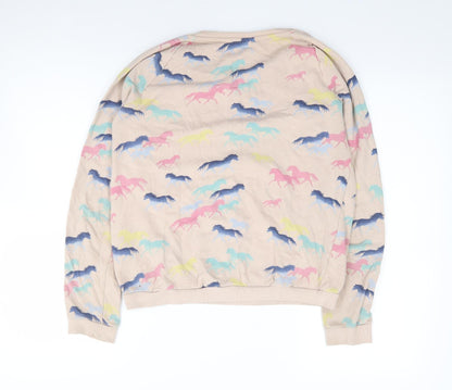 H&M Girls Multicoloured Geometric 100% Cotton Pullover Sweatshirt Size 15 Years  Pullover - Unicorn