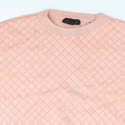 Topshop Womens Pink Crew Neck  Acrylic Pullover Jumper Size 8