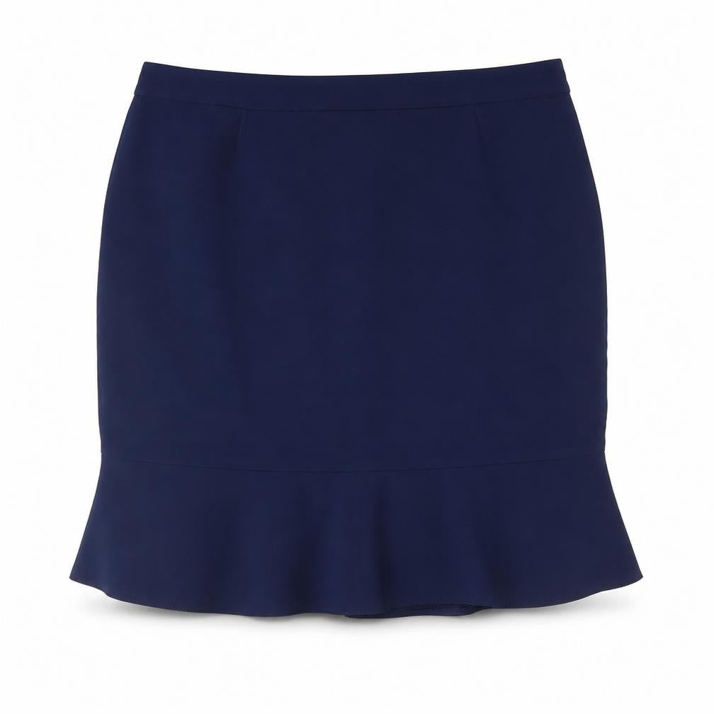 Crealine Womens Blue  Polyester Flare Skirt Size 24   Zip