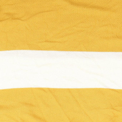 Tu Womens Yellow Round Neck Striped Acrylic Pullover Jumper Size 12