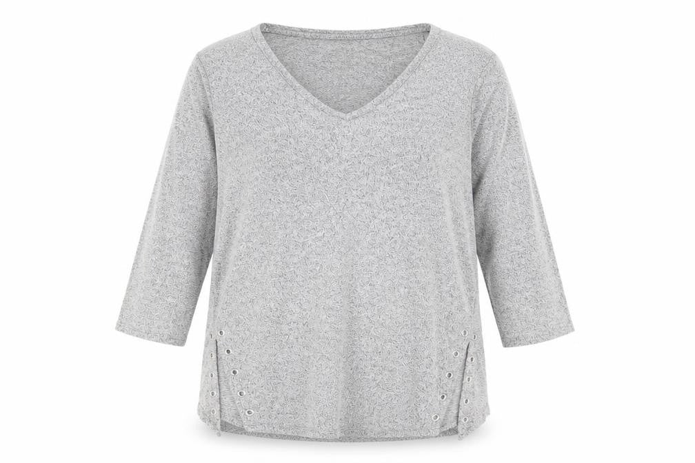 Papaya Womens Grey  Viscose Jersey T-Shirt Size 12 V-Neck