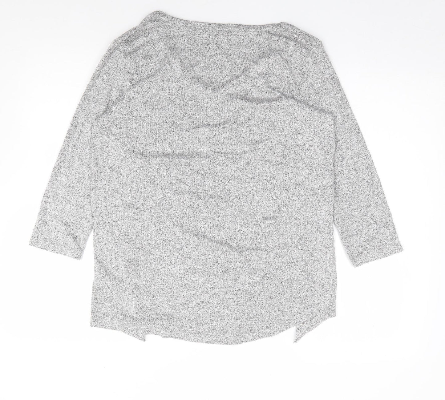Papaya Womens Grey  Viscose Jersey T-Shirt Size 12 V-Neck