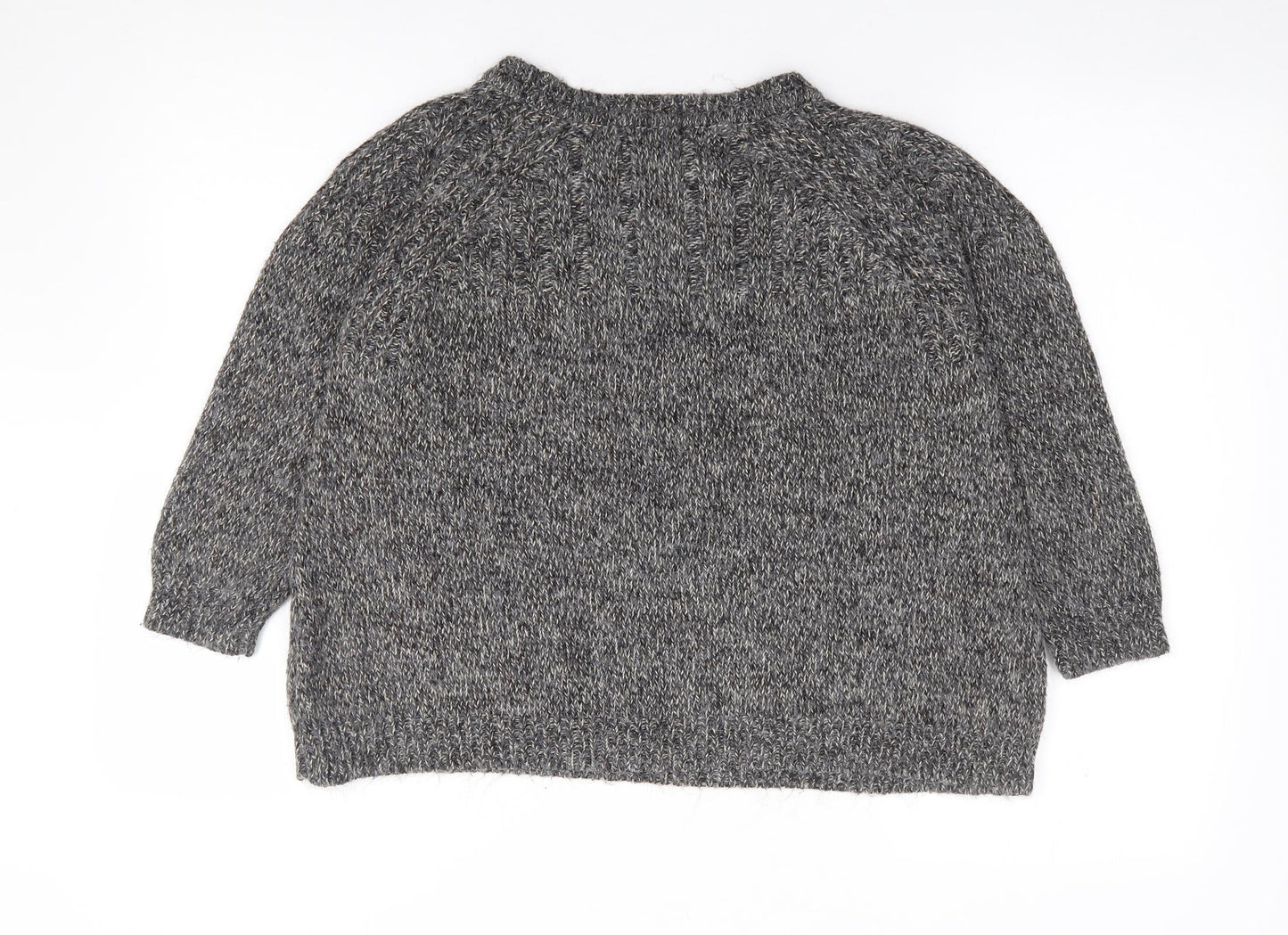 Topshop Womens Grey Round Neck  Acrylic Pullover Jumper Size 10