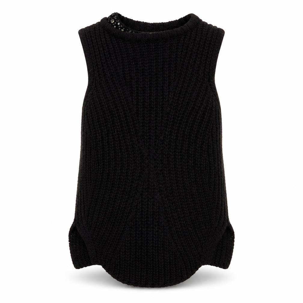 Zara Womens Black Round Neck  Acrylic Pullover Jumper Size S