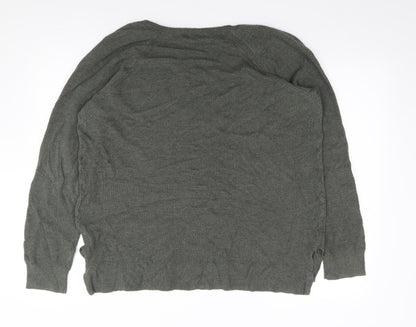 Gap  Mens Green V-Neck  Acrylic Pullover Jumper Size XL